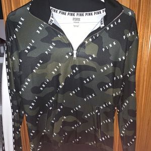 camo PINK long-sleeved quarter zip shirt